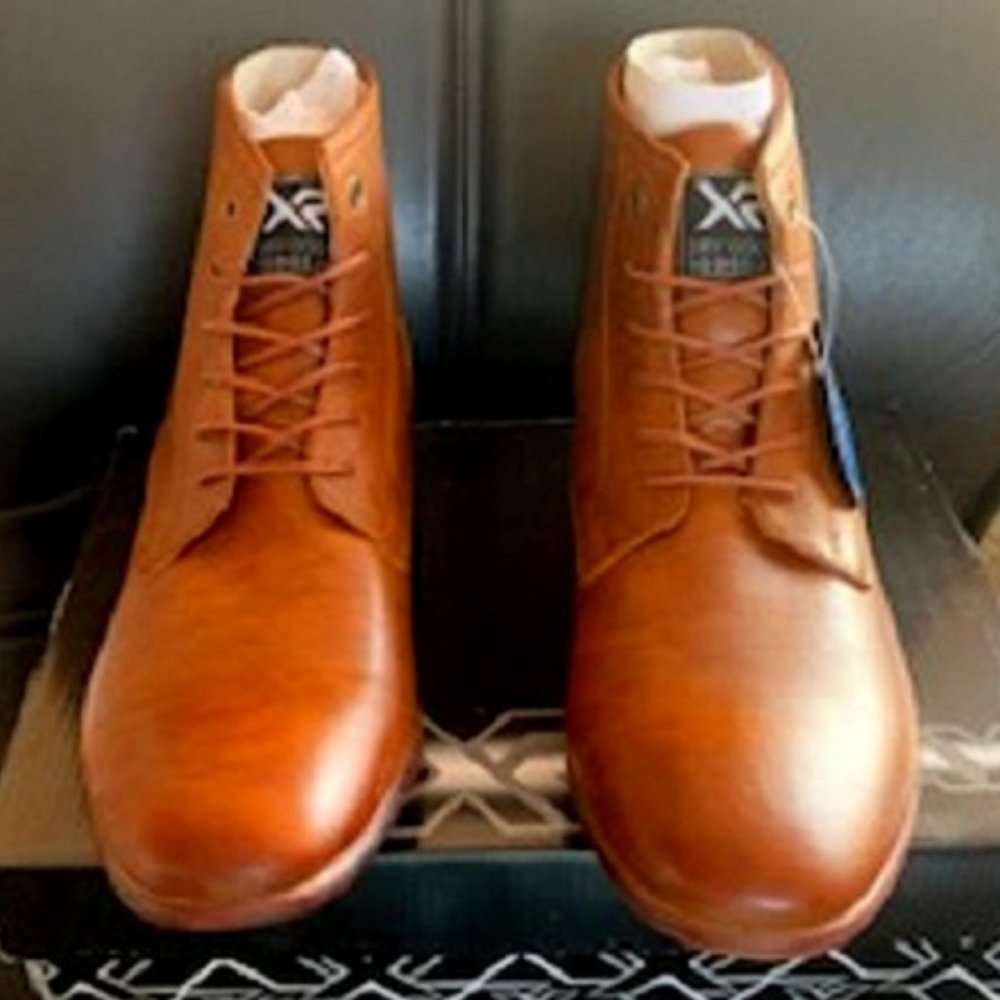 NWT Men's XRay Shoes Bond Demi Boot Laceup Cognac with Zipper ( US 11/EU 46)